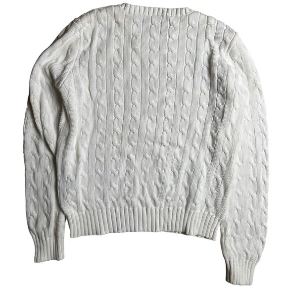 VIntage Ralph Lauren Cable Knit 100% Cotton Size Medium Women's Crewneck - Picture 2 of 6